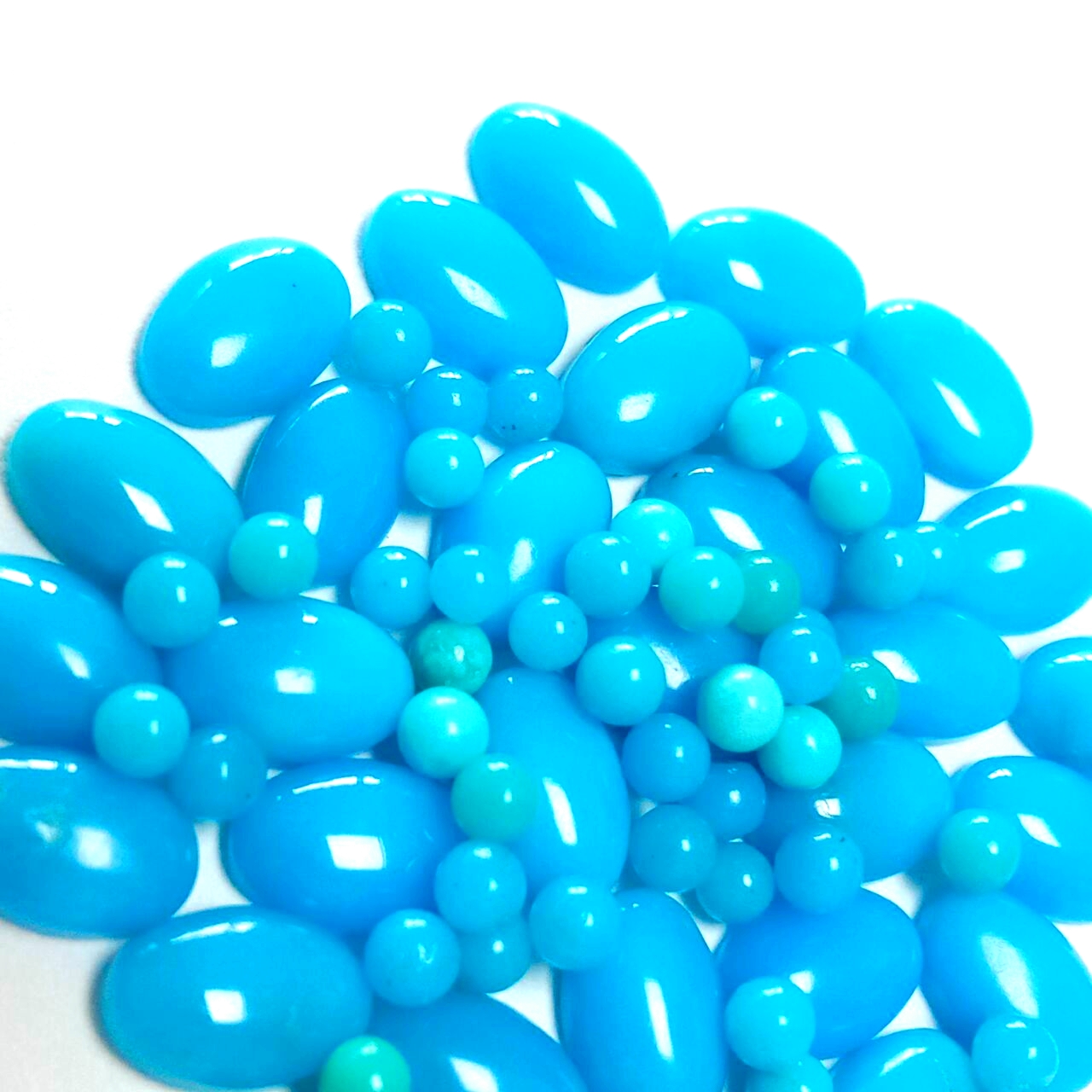 Biru Turquoise Beads Kecil Turquoise Halus Bulat Manik-manik Kecil Biru Gemstone Spacer Beads Desember Birthstone Perhiasan 15