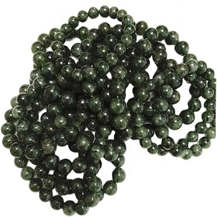 ខ្សែដៃអង្កាំធម្មជាតិពណ៌បៃតង រាងមូល រលោង 8