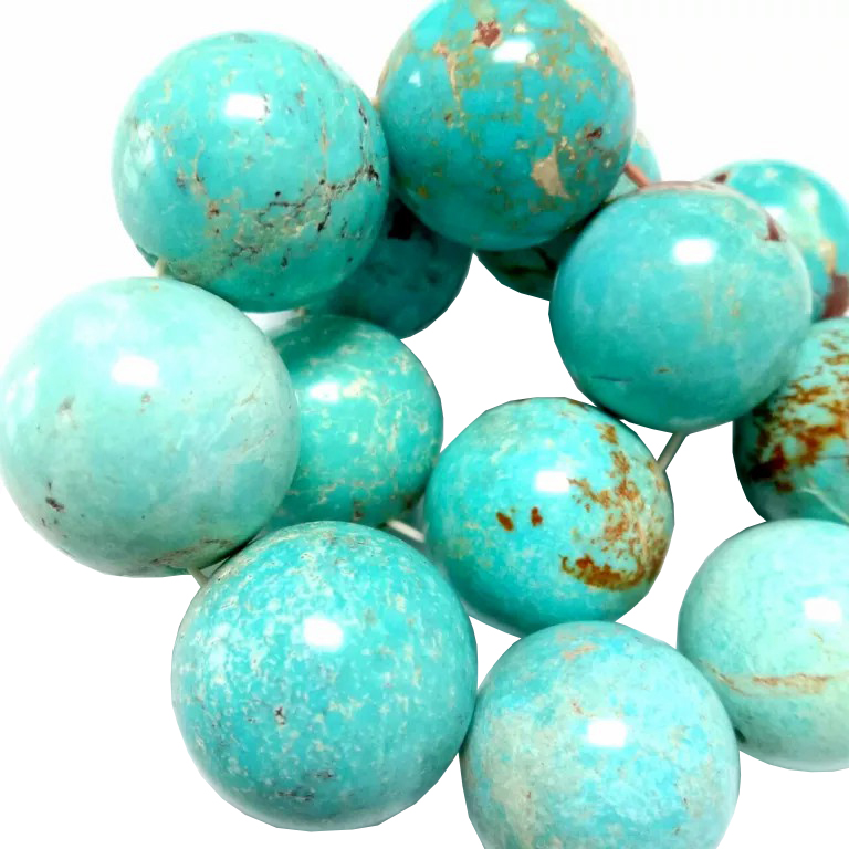 Turquoise turquenite ẹgba 17mm awọn ilẹkẹ kirisita atilẹyin ti ẹmi 18