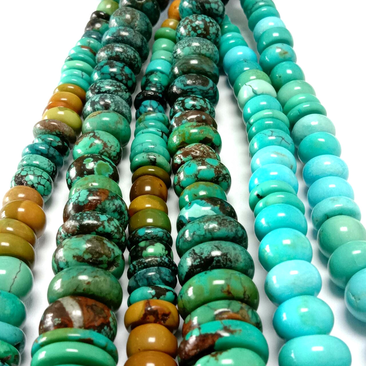 Natural Arizona Sleeping Beauty Turquoise Smooth Rondelles 5-25mm Approx Arizona Turquoise Briolette 18