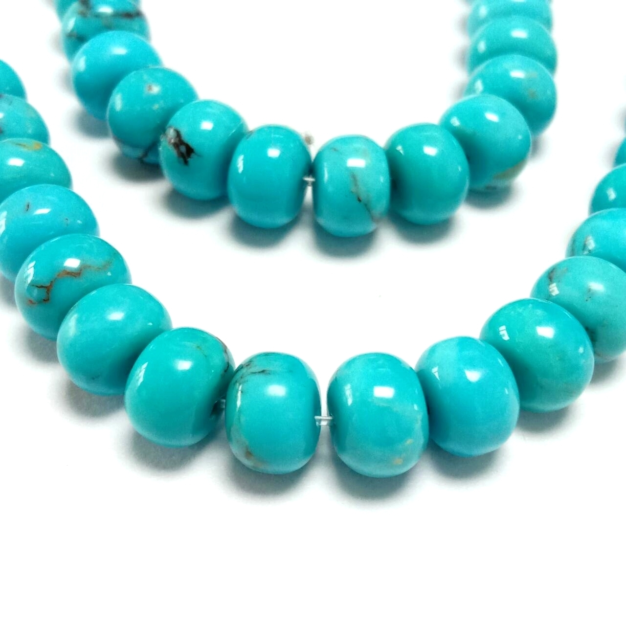 Natural Blue Turquoise Round Beads Gemstone Beads Blue Natural Stone 5x7 mm 1