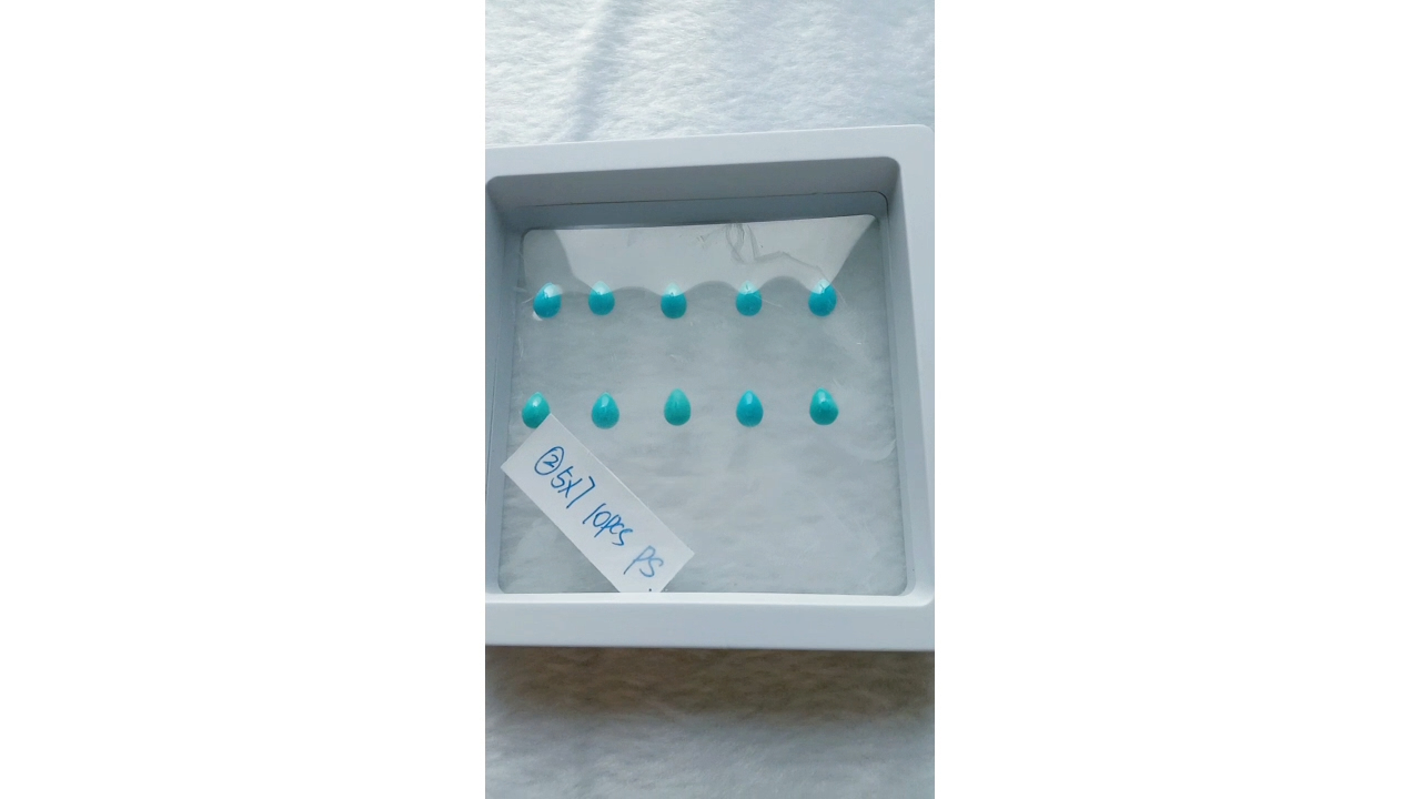 ਫਿਰੋਜ਼ੀ ਓਵਲ ਸਮੂਥ ਮਿਰਰ ਪੋਲਿਸ਼ ਆਕਾਰ 5*7mm 9