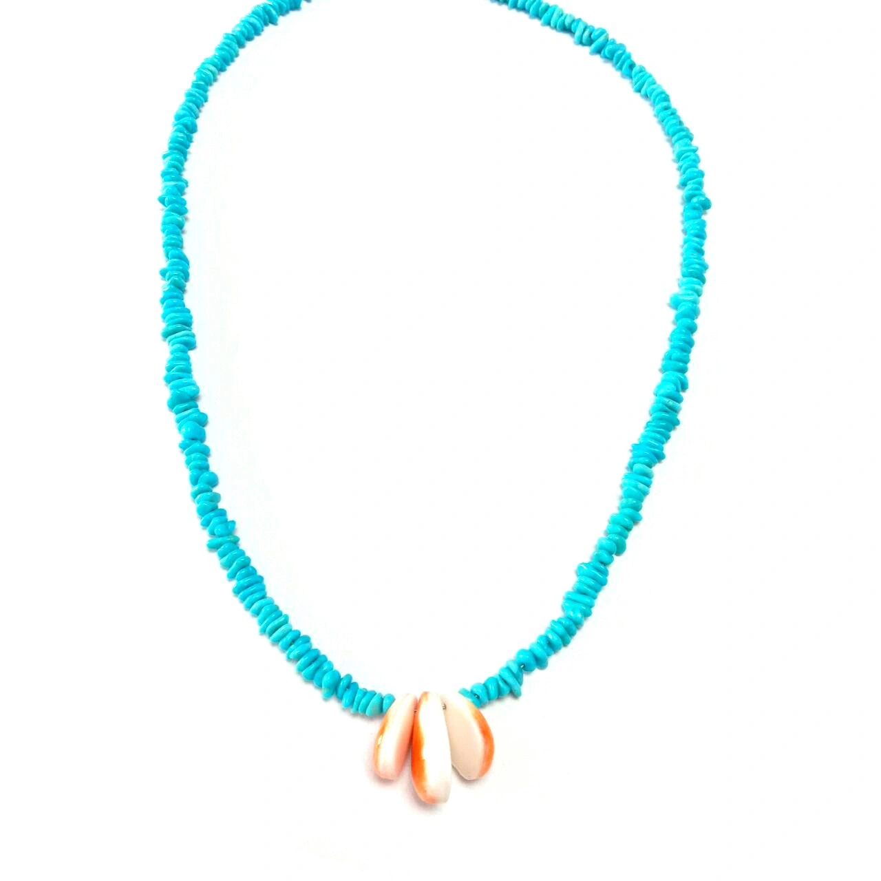 Turquoise និង Spiny Oyster Necklace ខ្សែកប្រាក់ Sterling 1