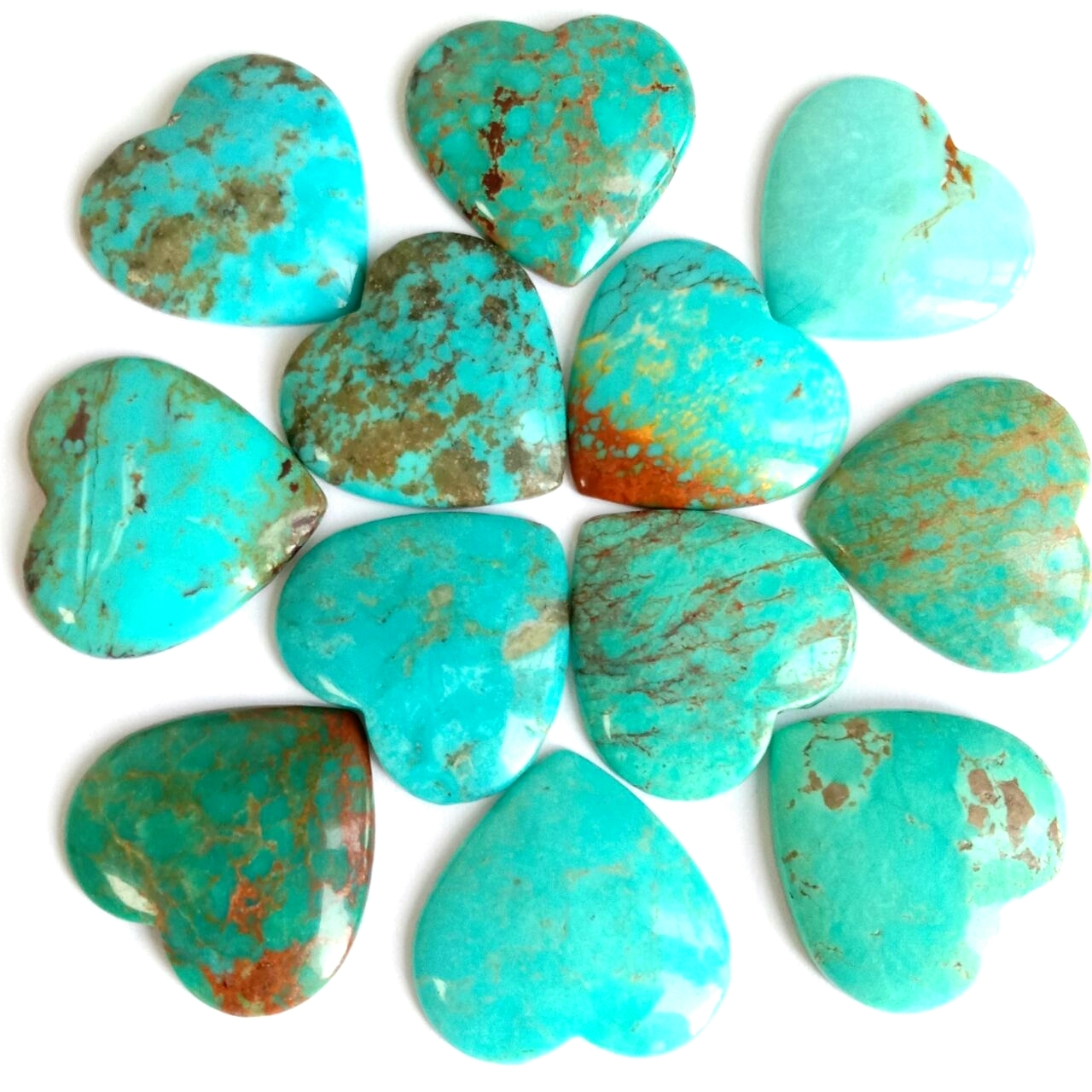 Turquoise 24mm Heart Cabochon stone Mineral Gift Healing Reiki Chakra Jewelry making Crafts Tool Blue stone 1