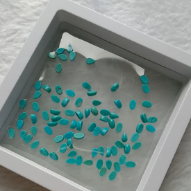 Gwyrddlas Hirgrwn gemau glas Sleeping Beauty 9