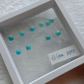 ਗੋਲ ਫਿਰੋਜ਼ੀ ਕੈਬੋਚੋਨ ਆਕਾਰ 6mm 9