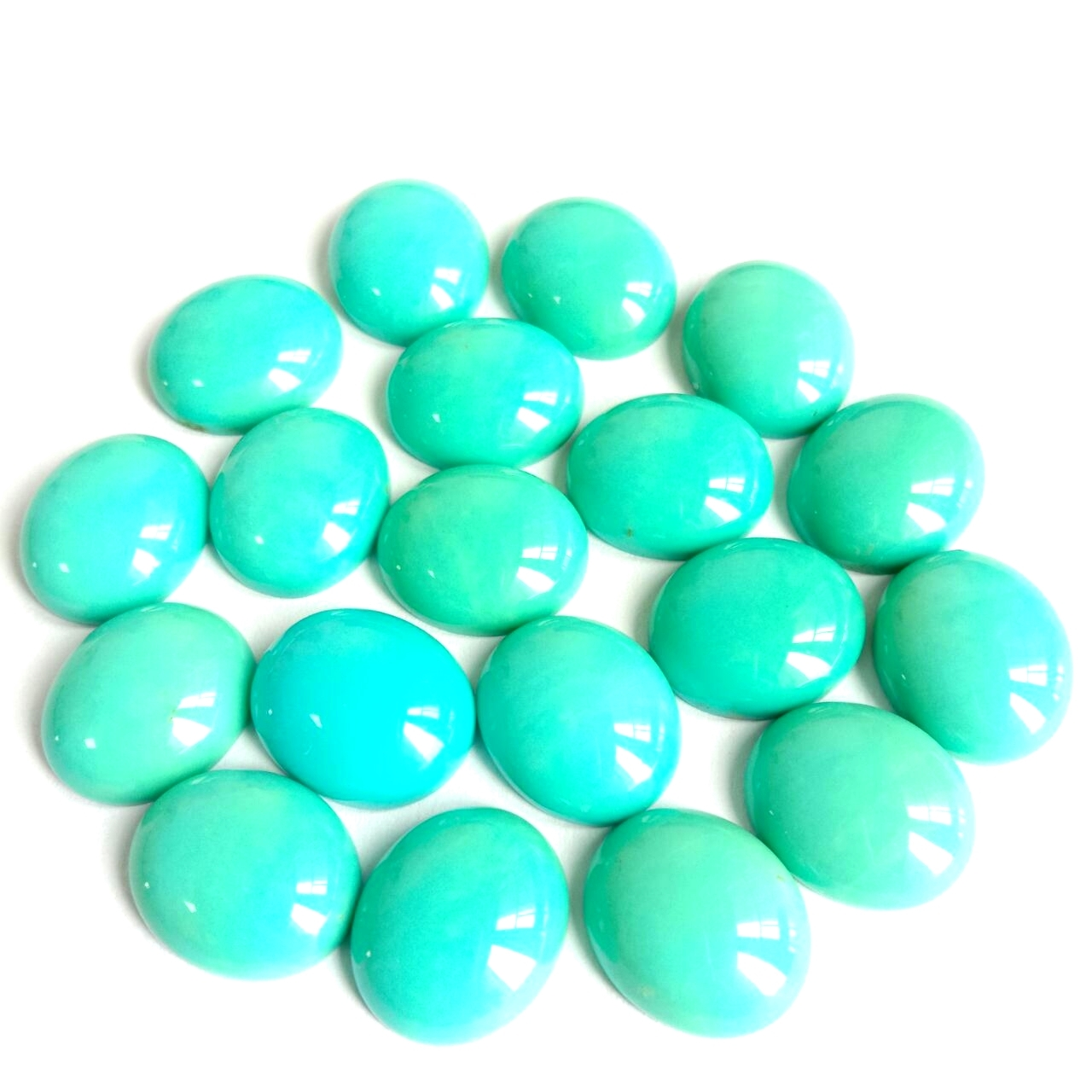 Botle ba ho Robala ba Tlhaho Bo boholo ba sebopeho sa oval cabochon 10x12 mm Natural turquoise blue turquoise bakeng sa ho etsa mabenyane. 1