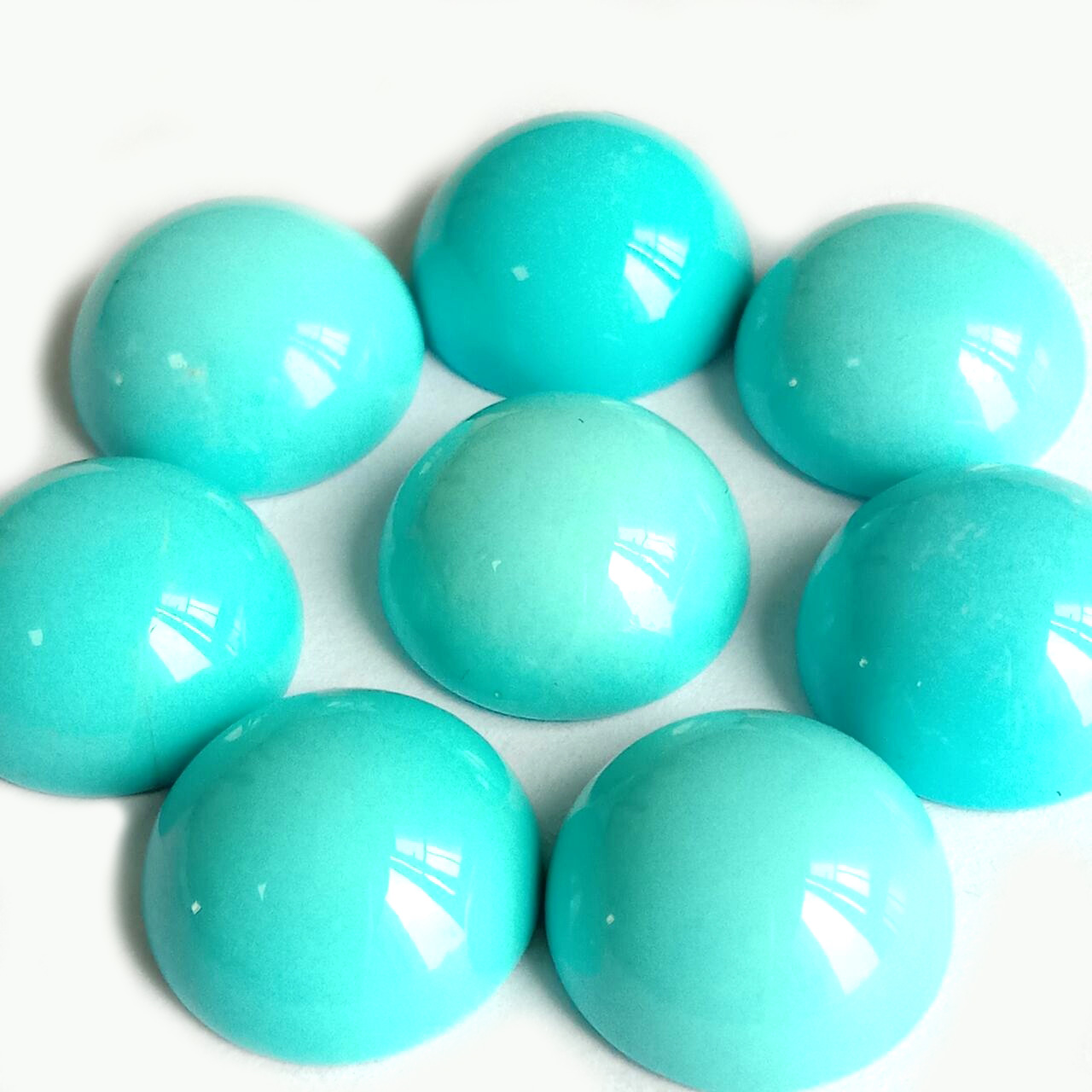 AAA + Arizona Turquoise 10mm Smooth Round Cabochon Lot Halitta Gaskiyar Turquoise Semi Precious Gemstone Loose Cabs 15