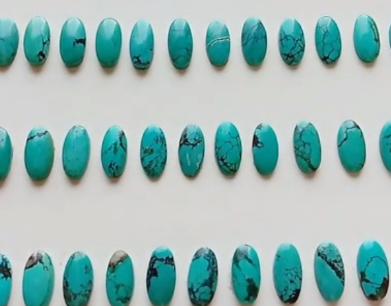 ਫਿਰੋਜ਼ੀ ਕੈਬੋਚਨ ਕੁਦਰਤੀ ਵੱਖ-ਵੱਖ ਆਕਾਰ 9