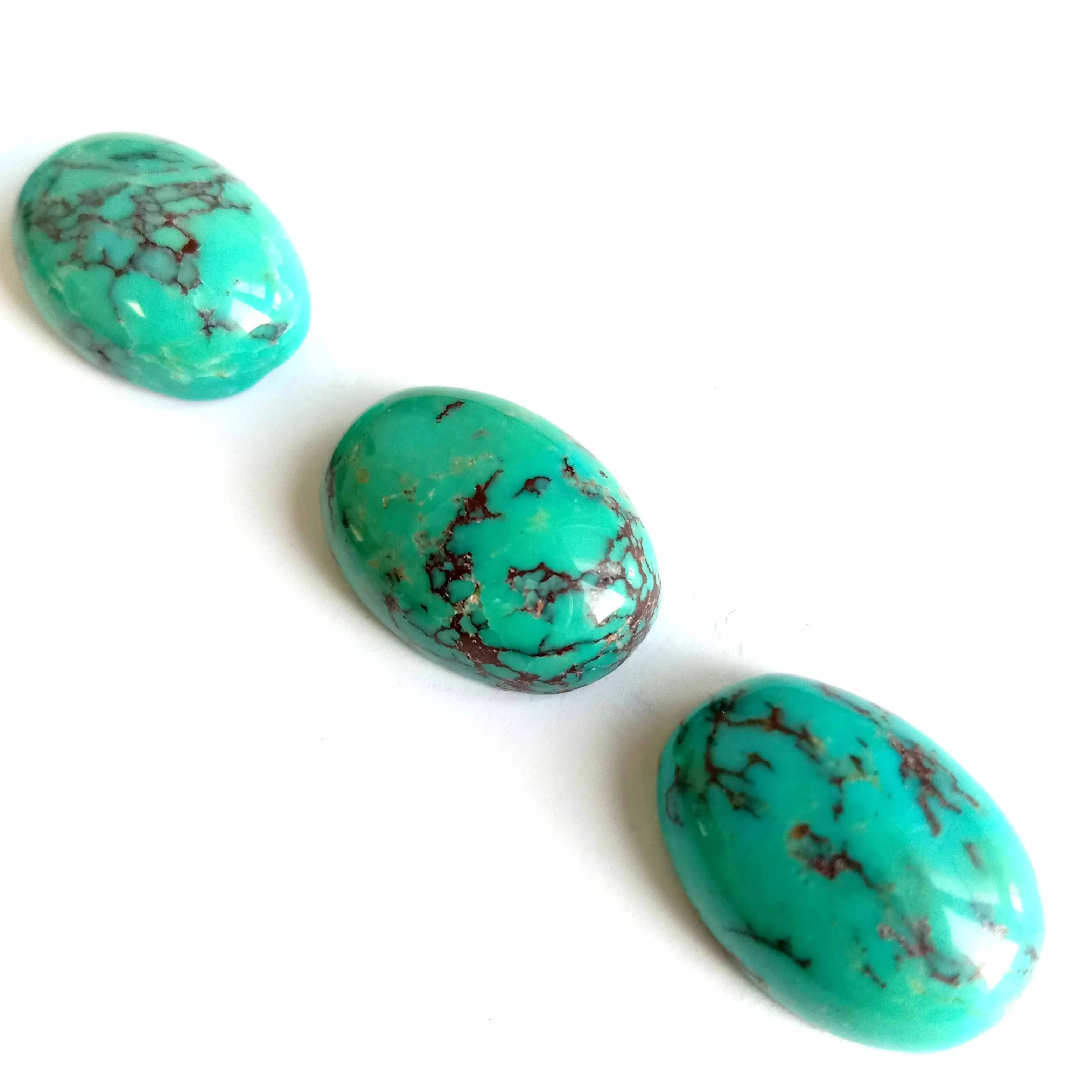 Natural American Arizona Turquoise with matrix Cabochon oval shape gemstone 10x14x5mm Greenish blue 1