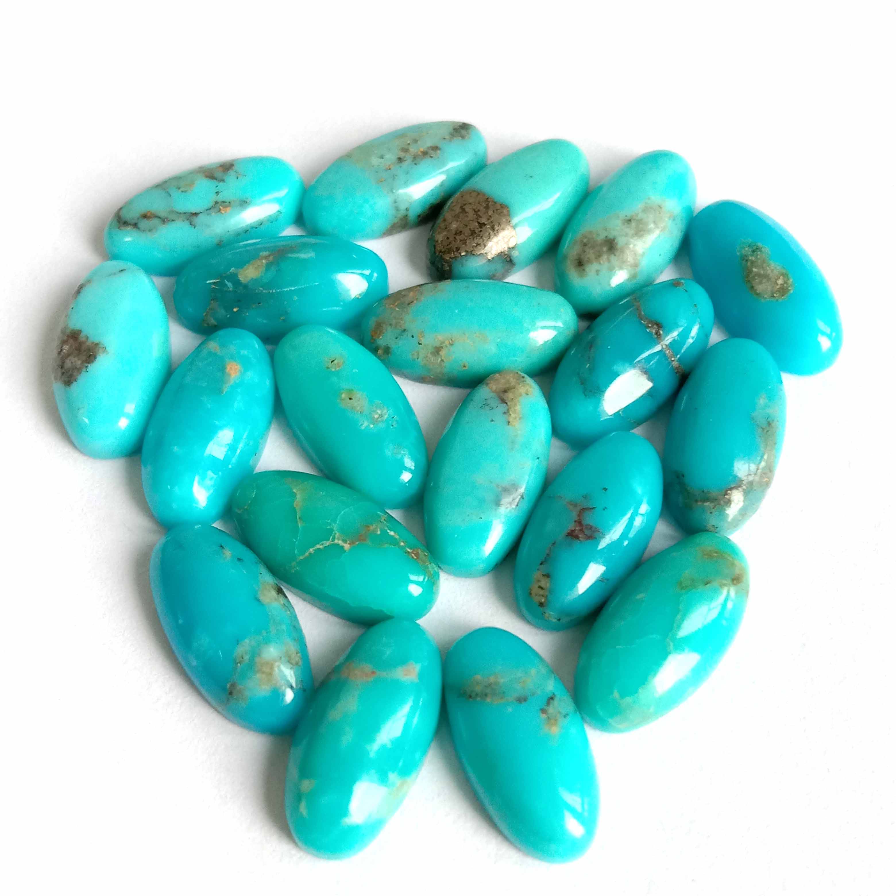 „Kingman Turquoise Cabs“ apytiksl. 5x10 m Unbacked Cabochons rankų darbo papuošalai Amerikos indėnų papuošalai 15