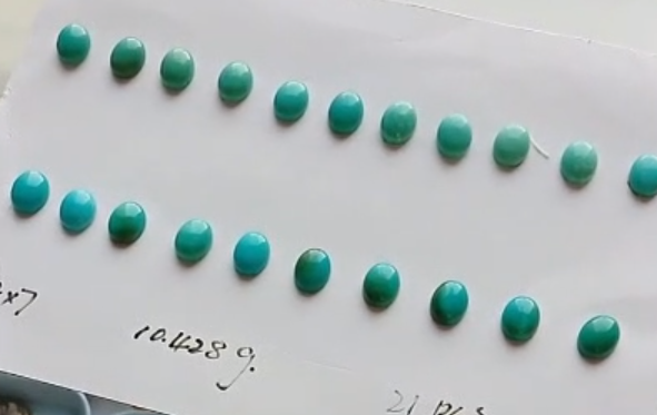 Gosod Emwaith Cabochons Turquoise Maint 9 * 7mm 9