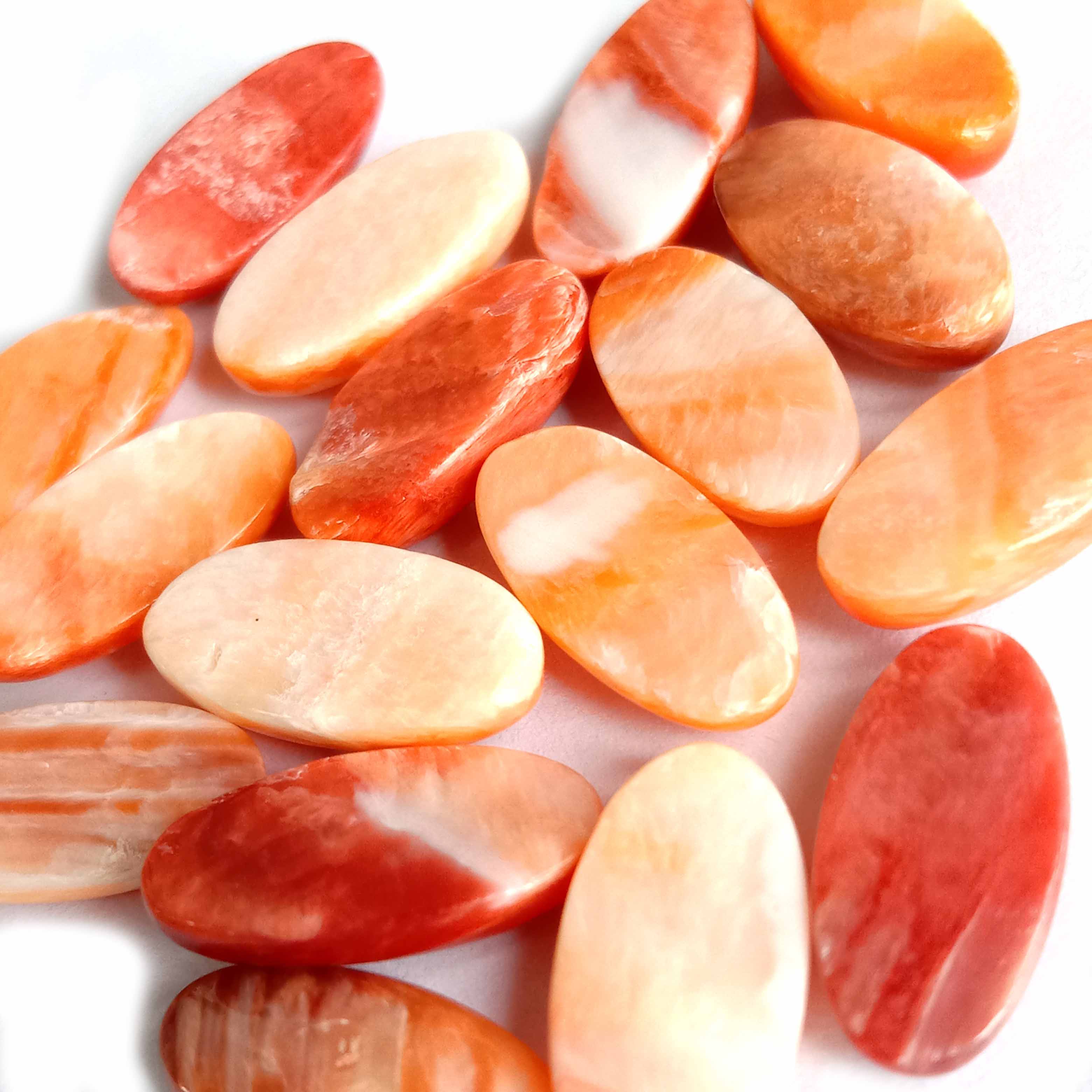 Cabochon ovale di conchiglia d'ostrica spinosa naturale 6x12 mm 14