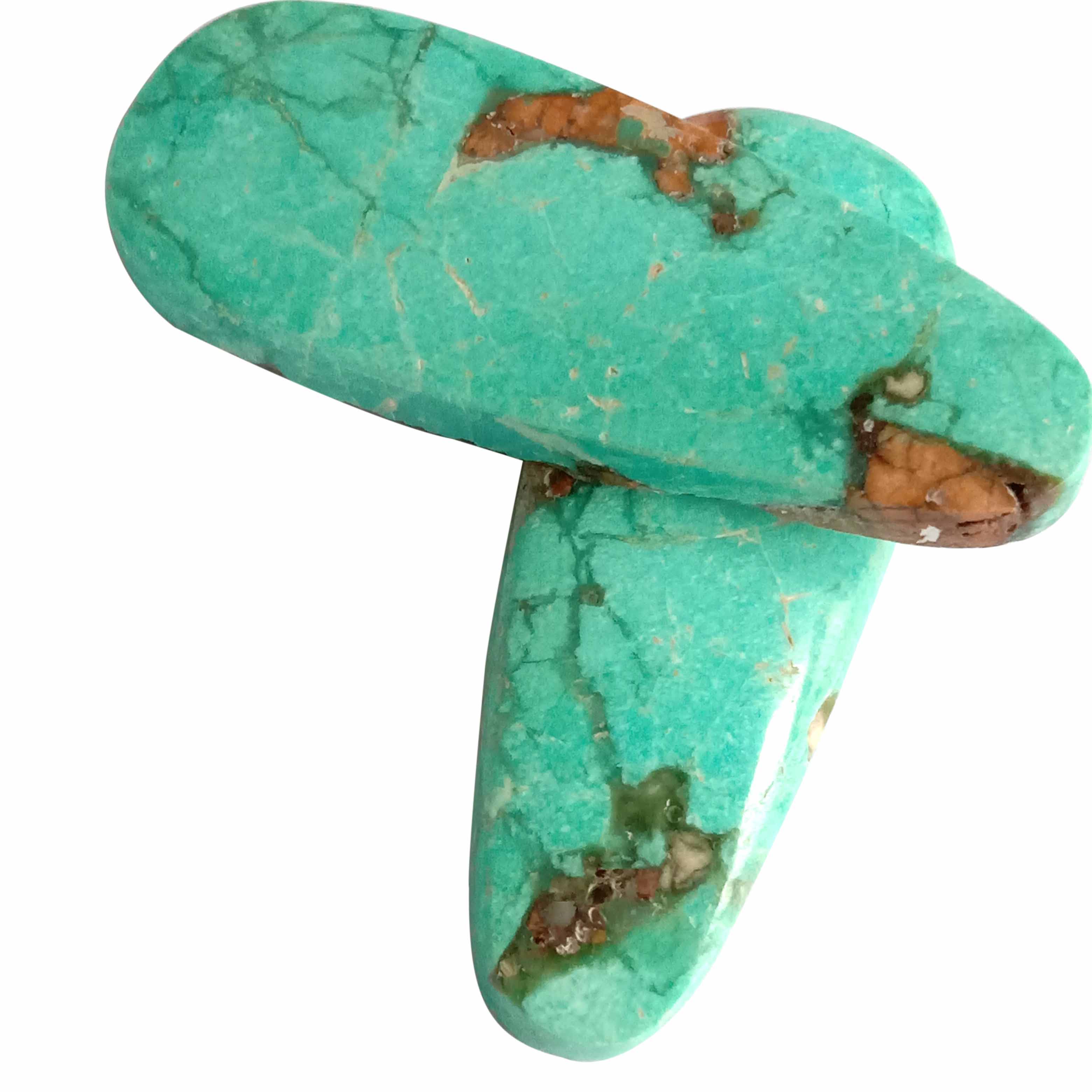 Přírodní zelené tyrkysové náušnice s kabošony z drahých kamenů 15