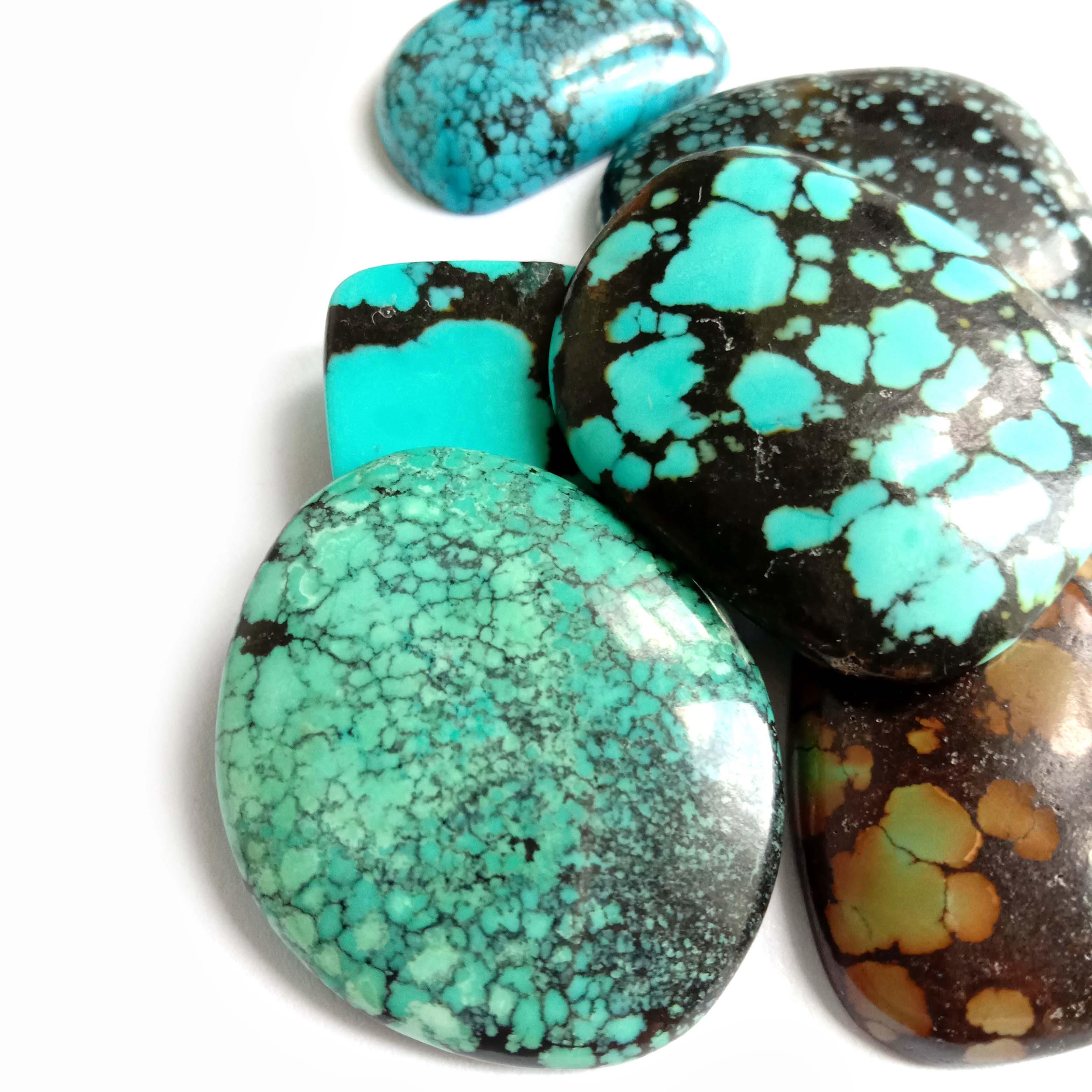 Đá quý màu ngọc lam tự nhiên Cabochon màu ngọc lam đá rời nhiều hình dạng kết hợp để làm đồ trang sức 15