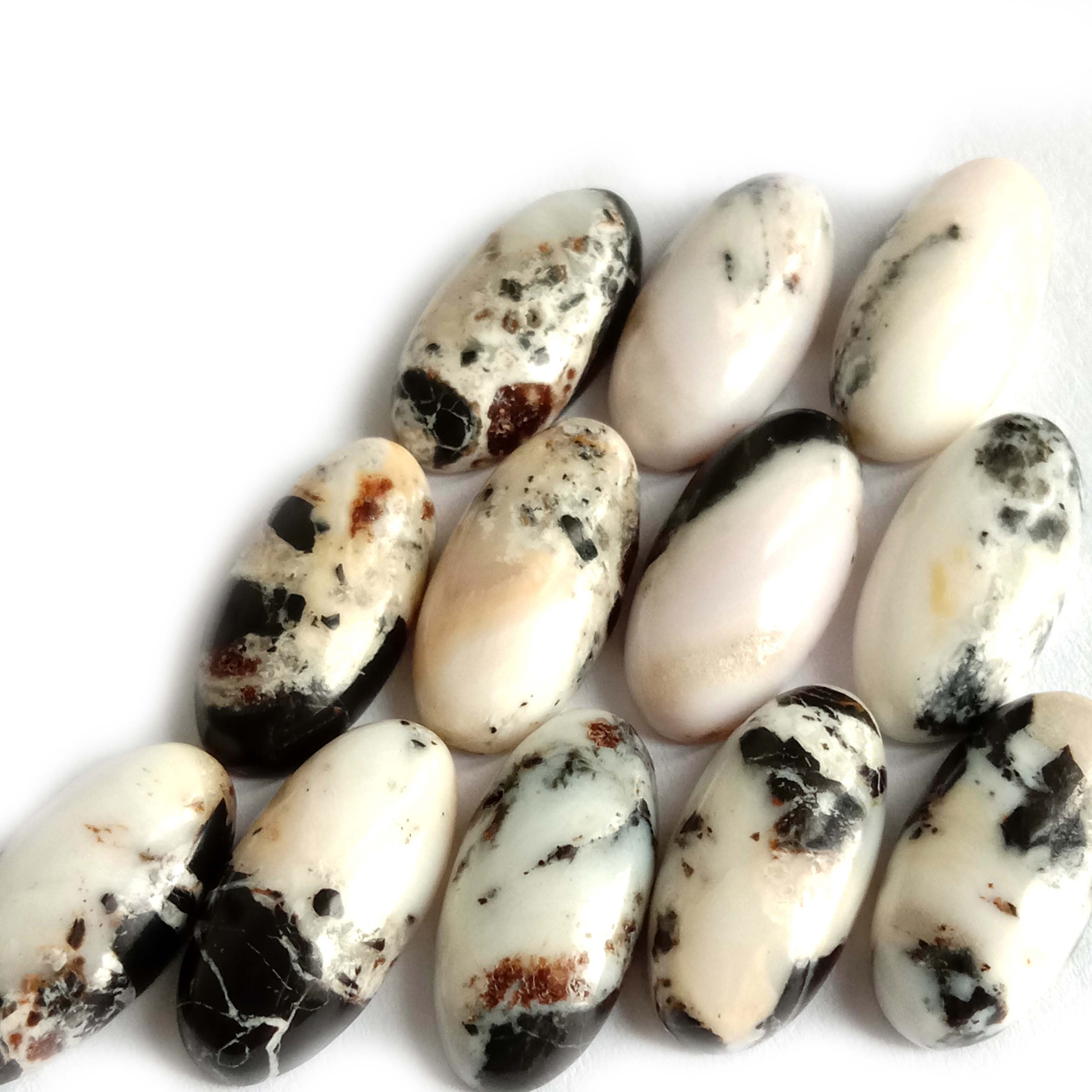 Cabochon di Buffalo Biancu Naturale Perla lucida libera per a creazione di gioielli 14