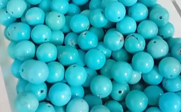 Glas Rownd gemwaith Turquoise Gleiniau Ddiffuant 12