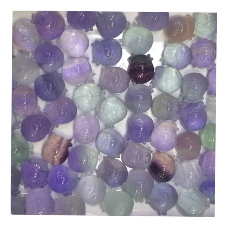 Haqiqiy tabiiy qimmatbaho tosh ftorit O'yilgan hayvon shaklidagi bezakli qimmatbaho toshlar zargarlik buyumlari 14