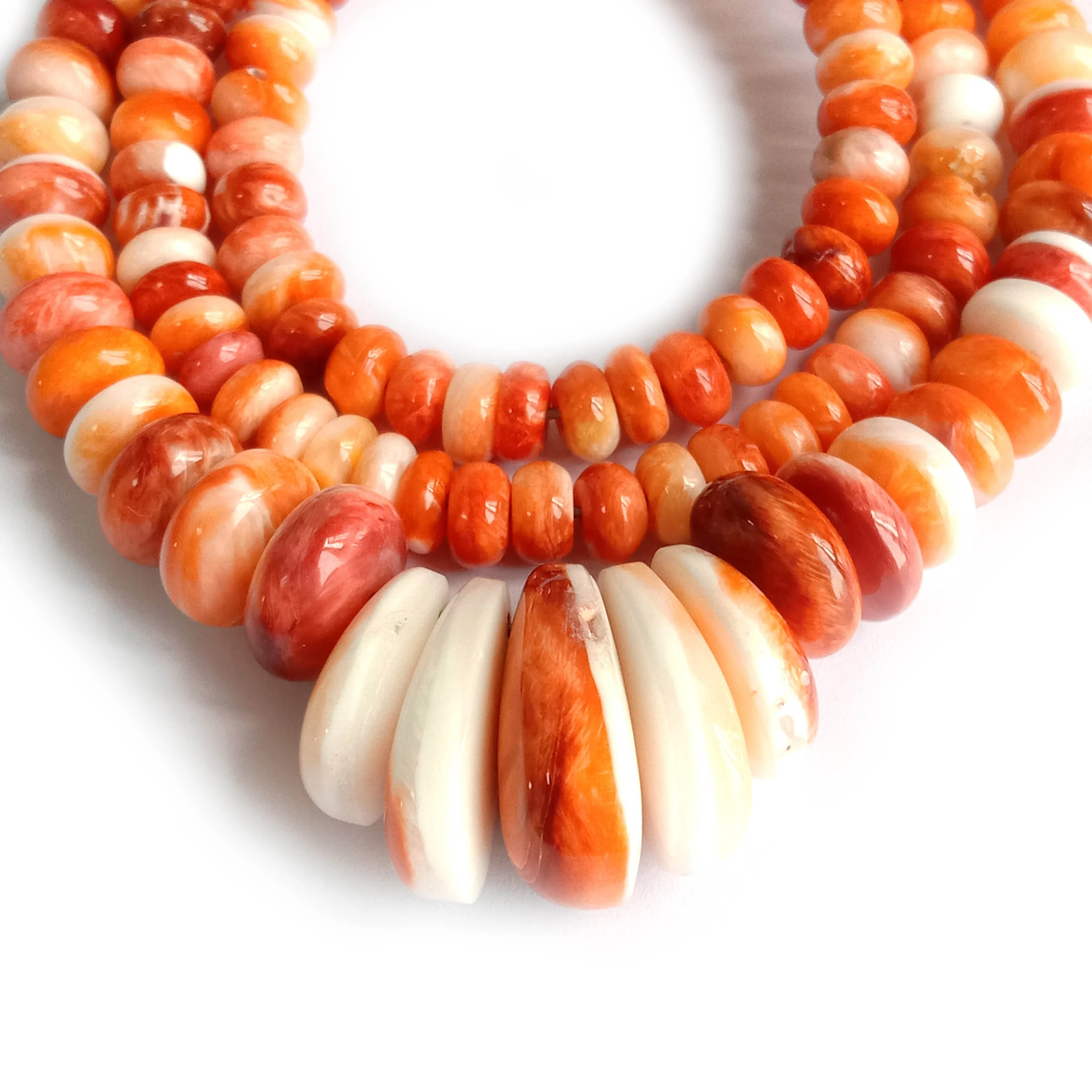 Spiny Oyster Shell Sterling Silver Necklace ធ្វើដោយដៃ ១៦ អ៊ីញ 1