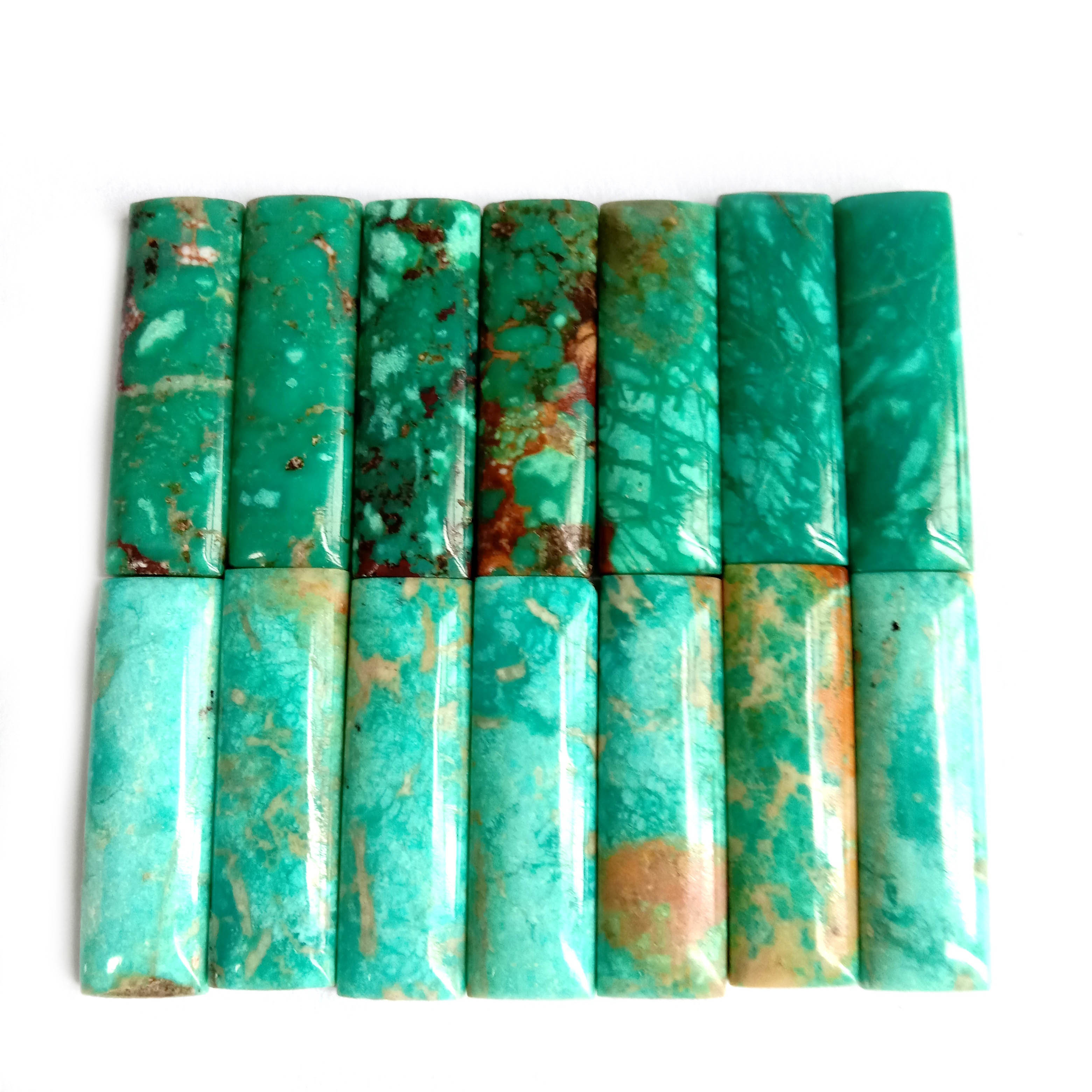 ʻO Turquoise Kūlohelohe 29x9x4mm Long Rectangle Cabochon 15