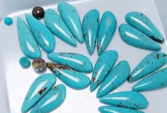 Gems gemwaith Oval glas dilys Gwyrddlas Loose 9