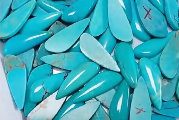 د جواهراتو زیورات نیلي کابوچون په طبیعي ډول اصلي فیروزي 9