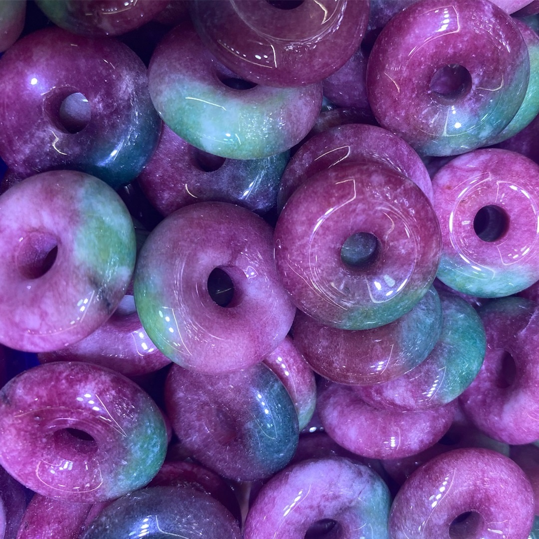 Adayeba pupa Jade donut Iyebiye genuinejewelry ti o dara ju PreciousGemstones ebun 14