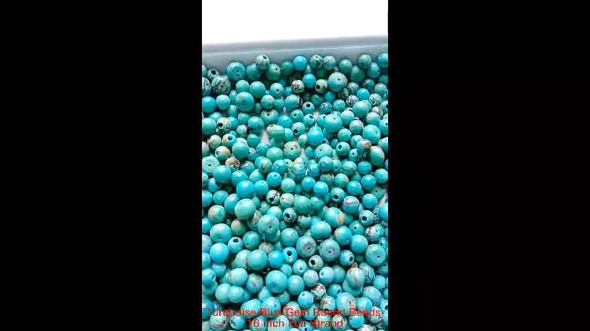 Turquoise Blue Gem Round Beads 16 inch Full Strand 12
