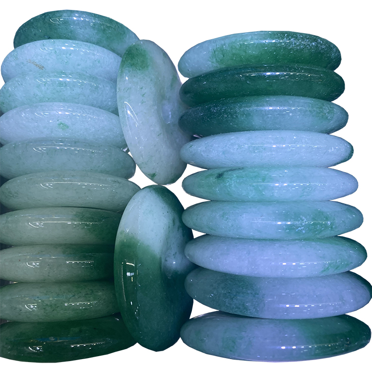 Gemstone greenwhite adayebaJewelry donut Precious Jade Lady Pure Emerald ẹbun obinrin ti o dara julọ Osunwon Diy Jadeite 14