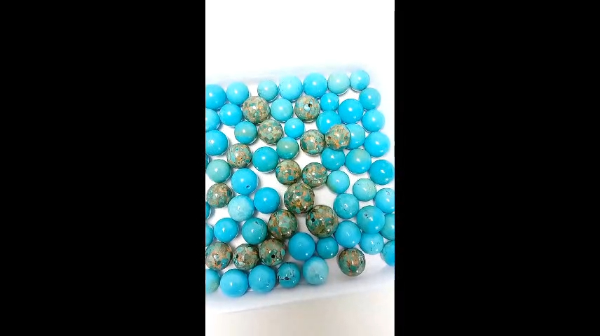 ਨੀਲਾ ਇੱਕ ਪੂਰਾ ਸਟ੍ਰੈਂਡ ਗੋਲ ਰਤਨ ਫਿਰੋਜ਼ੀ ਬੀਡ 12