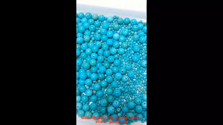美麗的藍色綠松石珠石寶石 12