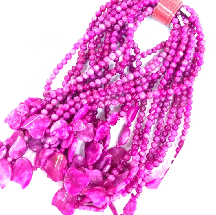 Təbii əl işi qiymətli qiymətli daşlar qızılgüllü Jadeit keyfiyyətli Qiymətli Jade Zərgərlik hədiyyəsi 14