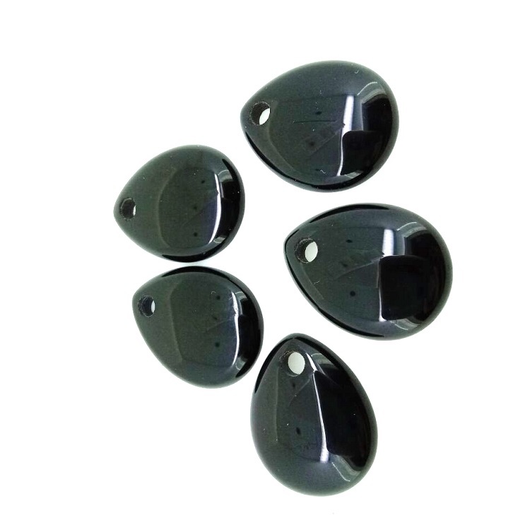 ڪارو رنگ قدرتي ناشپاتي بوٽسوانا اگيٽ لوز قيمتي پٿر 16mm*20mm*3-4mm 1