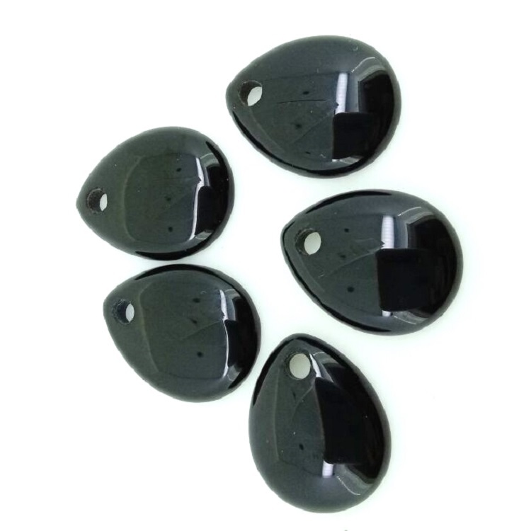 ڪارو رنگ قدرتي ناشپاتي بوٽسوانا اگيٽ لوز قيمتي پٿر 16mm*20mm*3-4mm 2