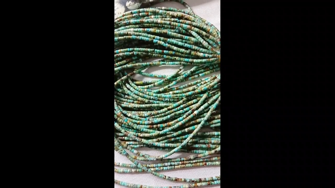 Kingman Naturiol Ddiffuant â gleiniau Strand Turquoise Heishi 12