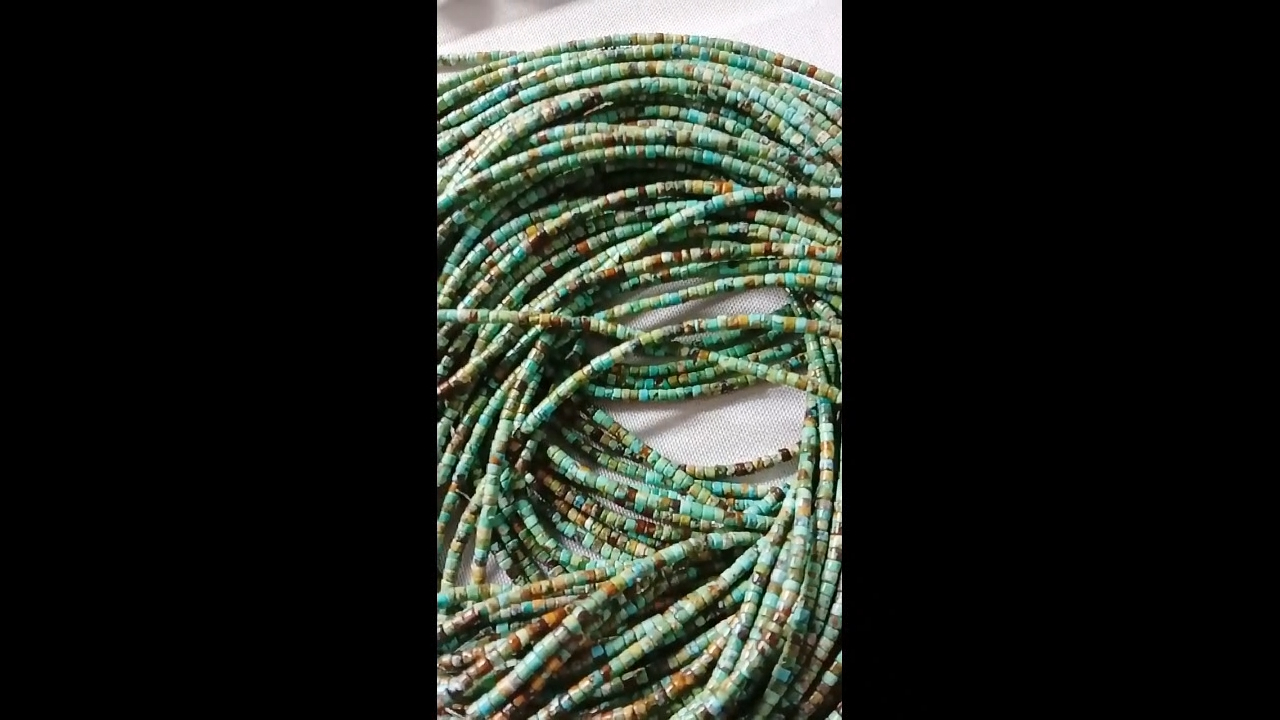 Turquoise Heishi Genuine Natural  blue 16 Inches Strand 12
