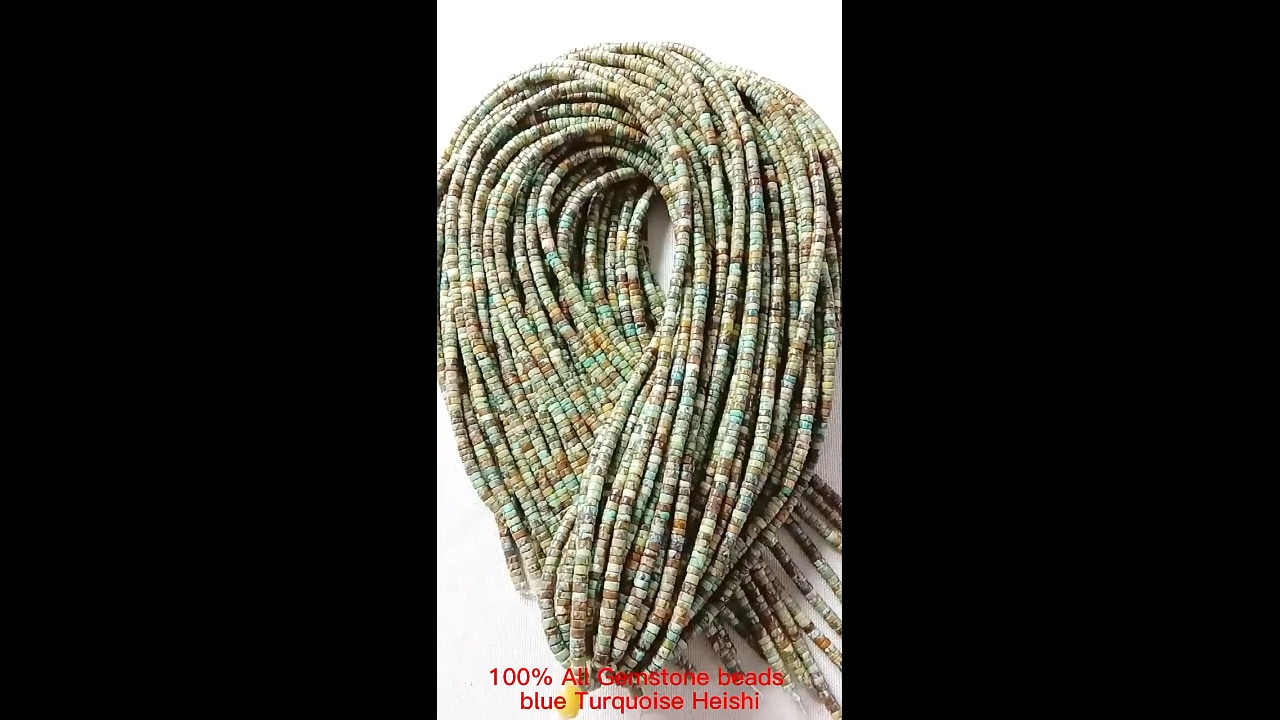 100% všechny korálky Gemstone modré tyrkysové Heishi 12
