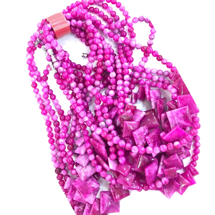 Naturlig Engros Edelsten Halskjede jade kvalitet Smykker Jadeite kvinnegave Precious Jade rosered 14