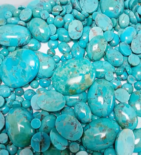 Afreolaidd glas Turquoise Cabochon Torri â Llaw GemGenuine 9