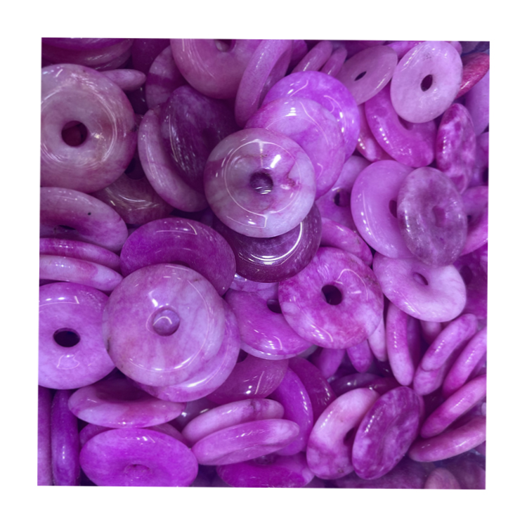 Donut Malaysia Iyebiye pupa Jade funfun ẹ̀bùn obinrin ti o dara julọ NaturalSemi Ipese iyebiye ṣe Nephrite Jade 14