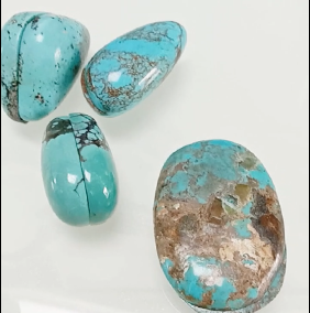 ਕੁਦਰਤੀ ਨੀਲਾ ਕਾਲਾ ਅਰਧ ਕੀਮਤੀ ਰਤਨ ਪੱਥਰ ਫਿਰੋਜ਼ੀ ਕੈਬੋਚੋਨ 9