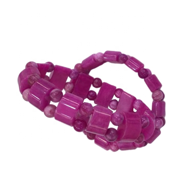 Vito vya asili vya kujitia vya bangili jade rose Shanga nyekundu hutengeneza shanga laini za mviringo za Jade 14