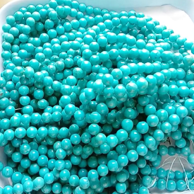 Gleiniau turquoise DIY Aml-liw glas  Siâp Naturiol 12