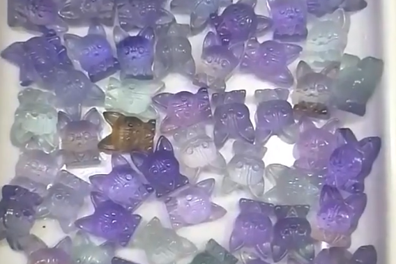 ମିନି ରତ୍ନପଥର ଫ୍ଲୋରାଇଟ୍ ଅଣ୍ଡାକାର 8