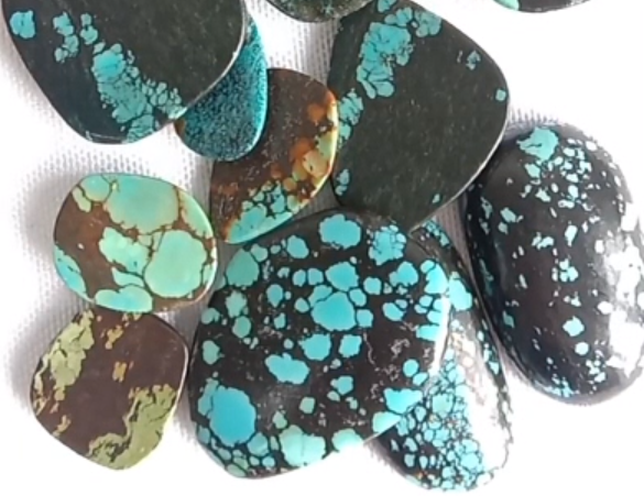 د قیمتی ډبرو لوړ طبیعی بیضوی کیفیت فیروزی کابوچون زیورات 9