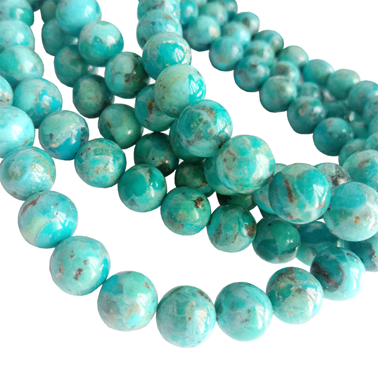 అందమైన నీలం మణి రాయి పూస 8 మిమీ నాణెం ఆకారం బ్రహ్మాండమైన మణి నీలం రంగు అధిక నాణ్యత గల రత్నపు పూస 18