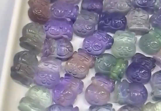 Doraemon Fluorite Natural Fluorite Fluorite Carving 8