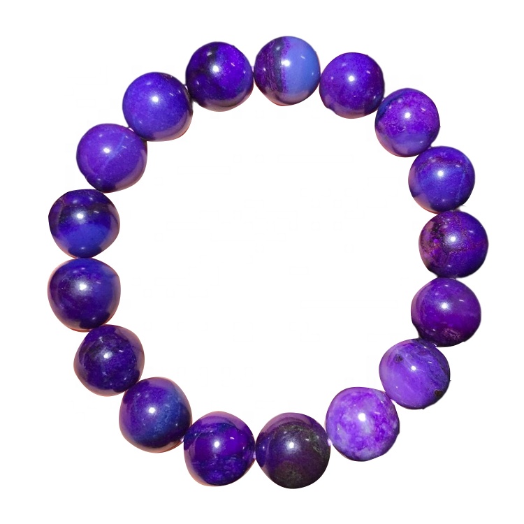 Sugulite Bead Bangili Lava Stone Elastic Kipekee Ubunifu zawadi ya kipekee Nafasi Gift Meteorite blue Bead 14