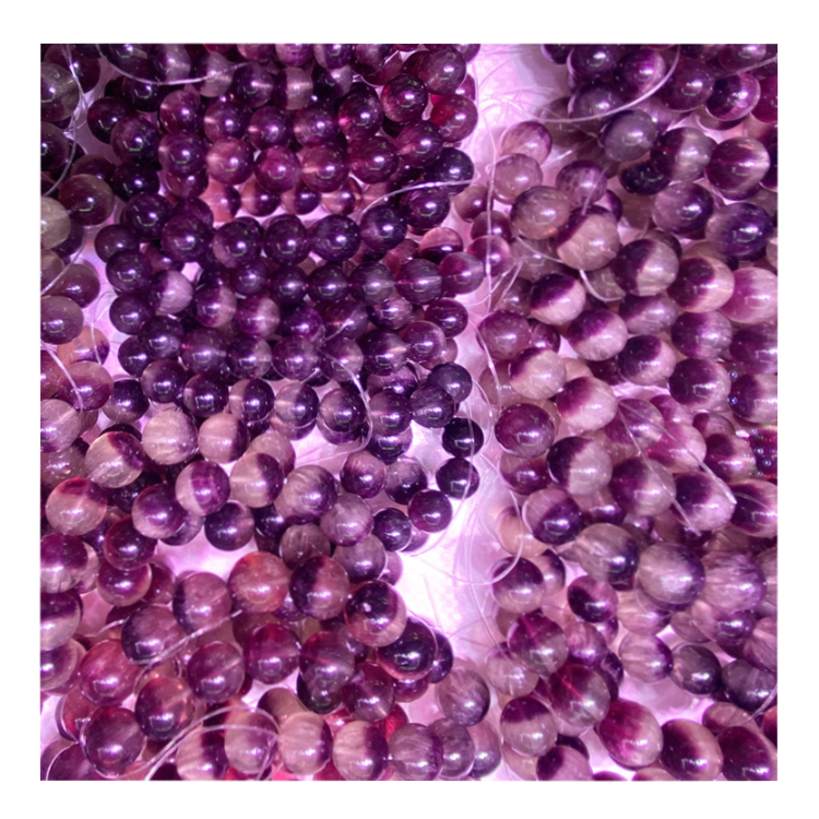 ត្បូងធម្មជាតិរាងមូលចិន ហ្វ្លុយអូរីត ត្បូងពេជ្រទំហំ 6មម 7មម 8មម គ្រឿងអលង្ការ 14