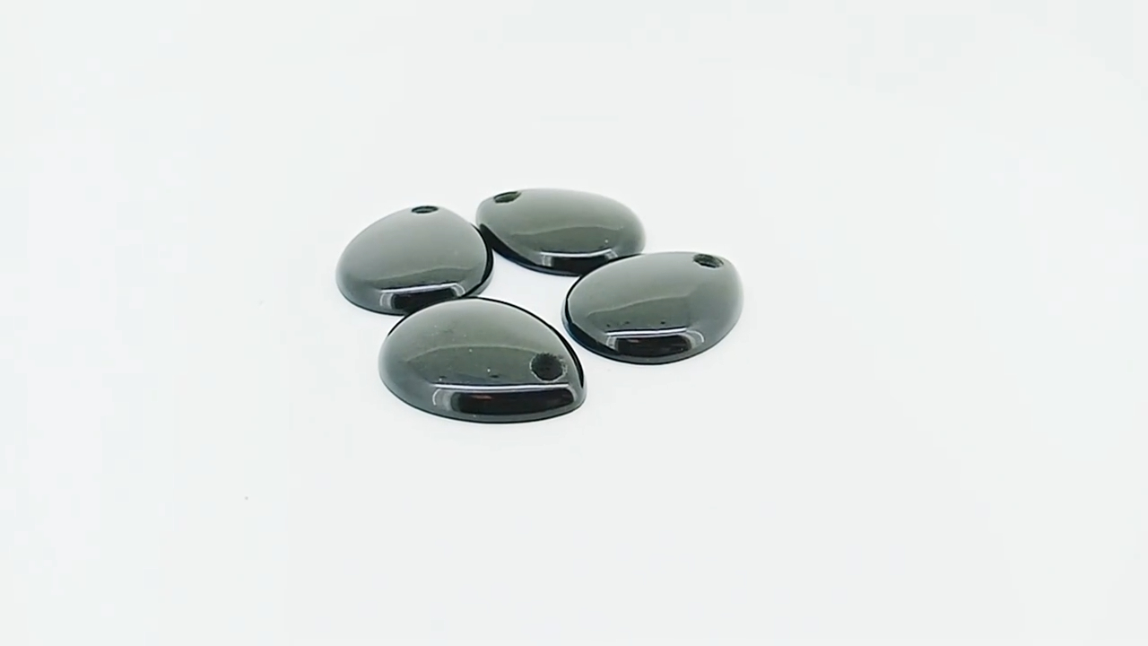 கருப்பு நிற இயற்கை பேரிக்காய் போட்ஸ்வானா அகேட் தளர்வான ரத்தினக்கல் 16mm*20mm*3-4mm 8